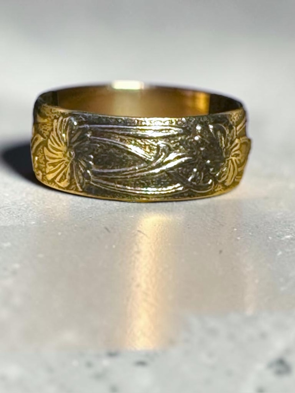 Silver Purity Ring Wedding Band Women Medieval Wedding Ring Silver Flower Ring